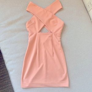 Solace London off-shoulder crossover mini dress